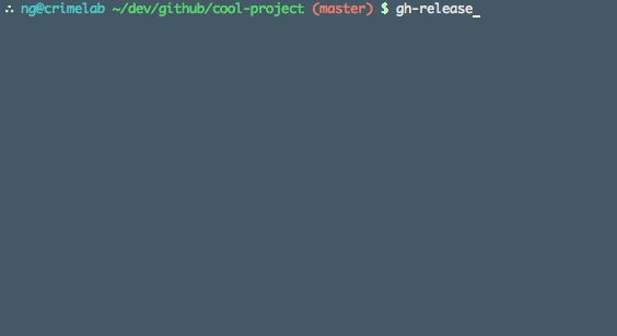 Terminal demonstration of gh-release