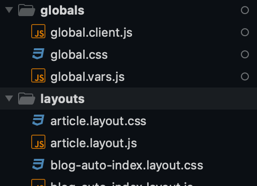Screenshot of globals and layouts living anywhere in an editor