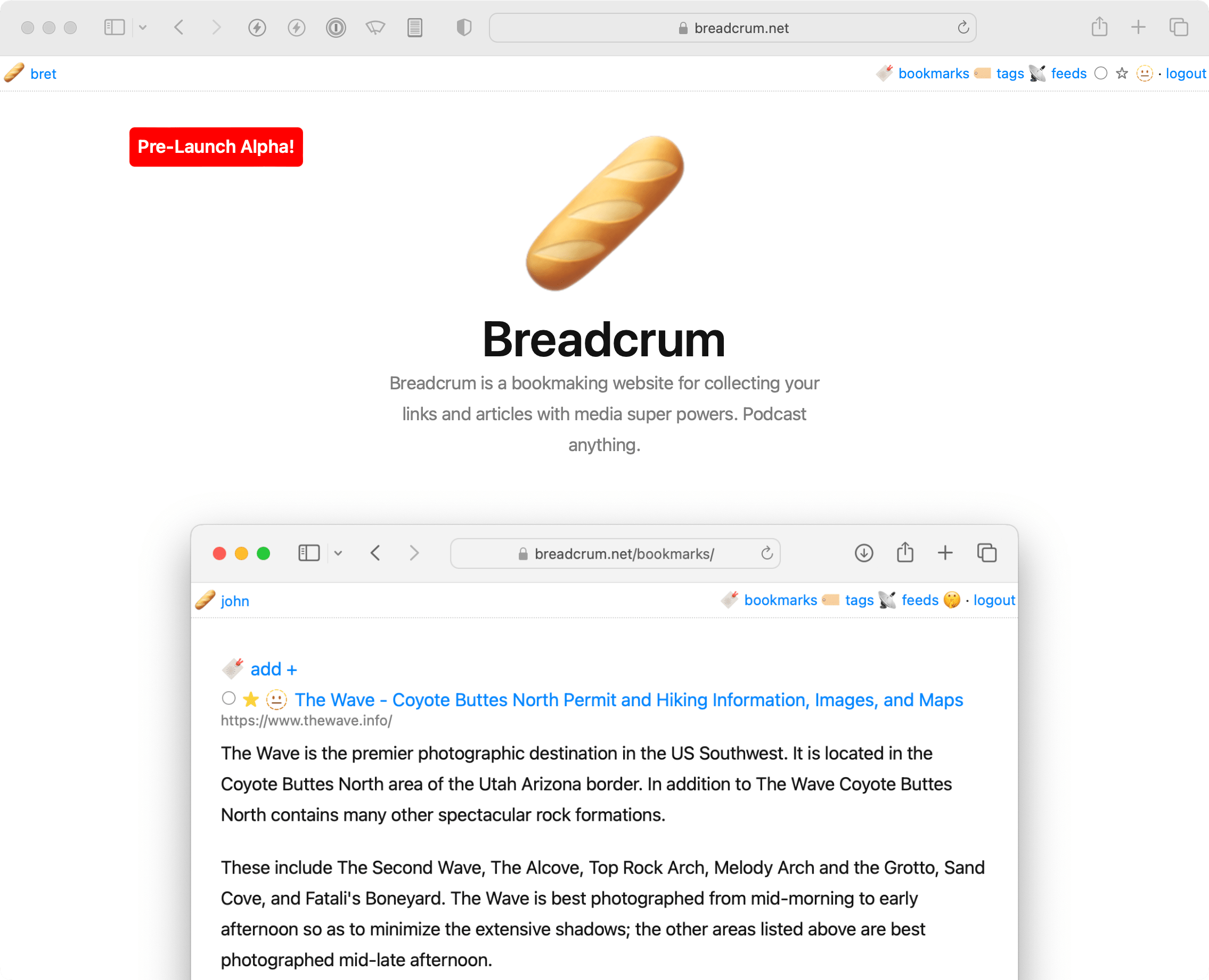Screenshot of Breadcrum.app