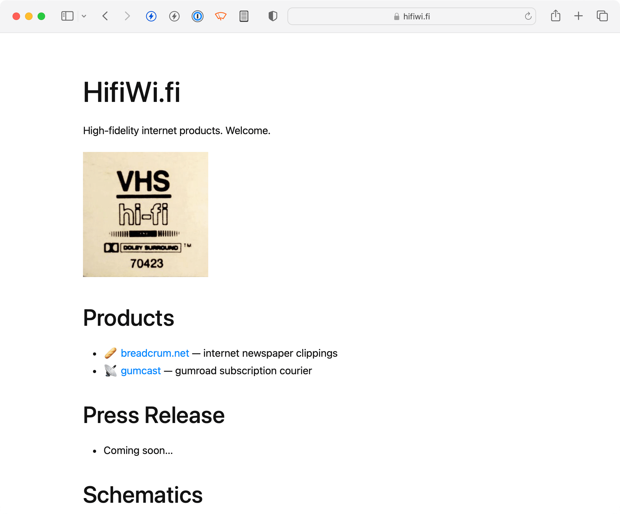 Screenshot of hifiwi.fi