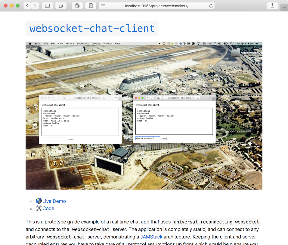 Screenshot of Websockets writeup